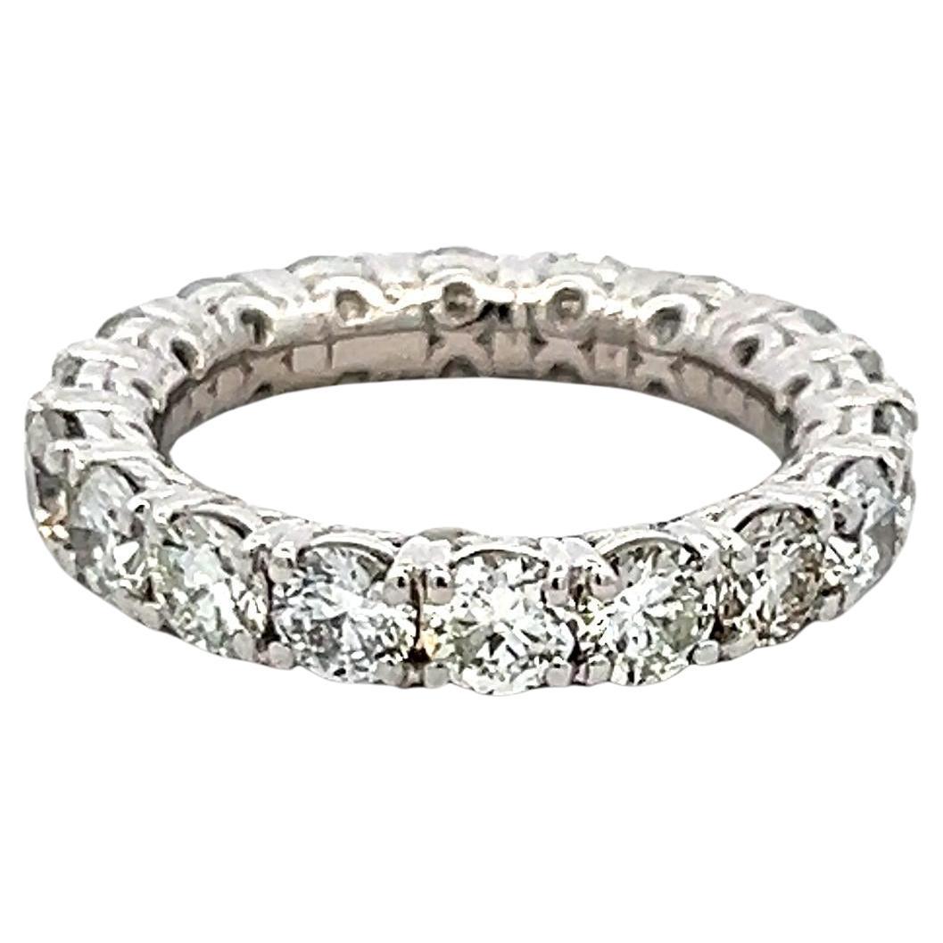 3.40 Carat Round Brilliant G VS Diamond Platinum Eternity Band Ring