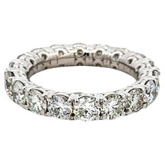 3.40 Carat Round Brilliant G VS Diamond Platinum Eternity Band Ring