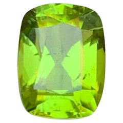 3.40 Carat Vivid Green Natural Peridot Cushion Cut Loose Gemstone from Pakistan