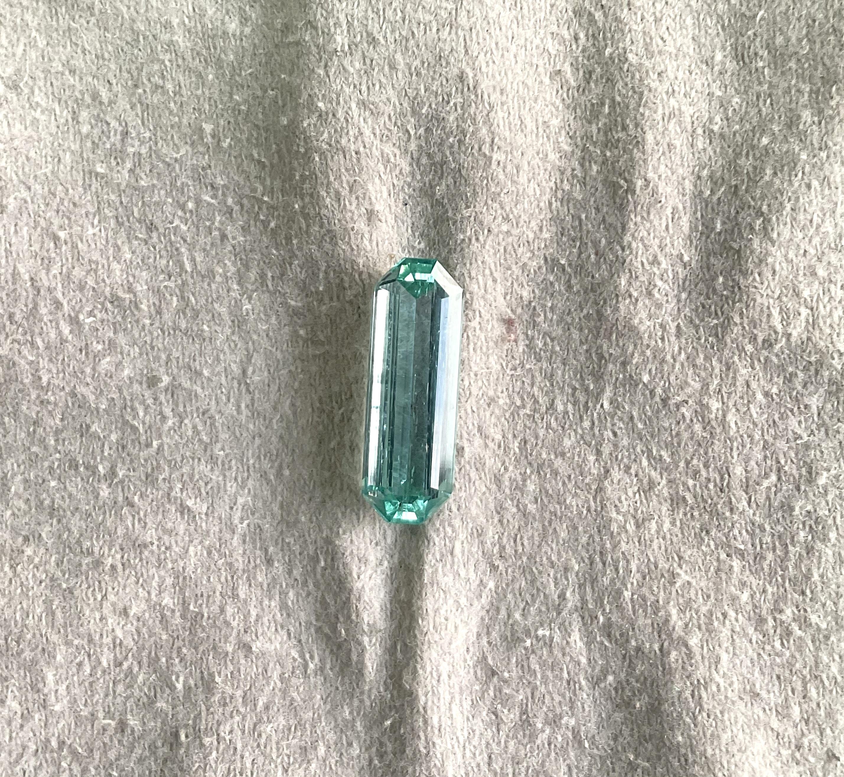 Octagon Cut 3.40 Carats Beryl Emerald Top Quality Octa Cut Stone For Jewelry Natural Gem For Sale