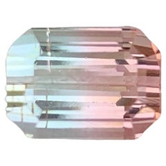 3.40 quilates Piedra Turmalina Bicolor Talla Esmeralda Gema Afgana