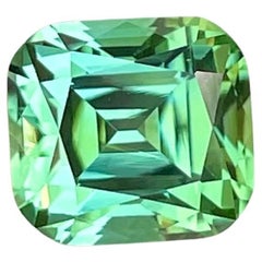 3.40 Carats Fine Mint Green Tourmaline Stone Cushion Cut Afghan Gemstone