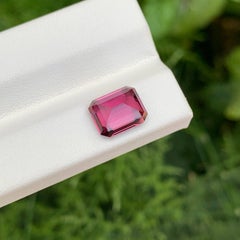 3.40 carats Hot Pink Garnet Stone Emerald Cut Natural Nigerian Gemstone