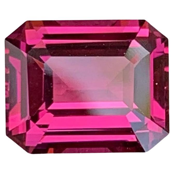 3.40 carats Hot Pink Garnet Stone Emerald Cut Natural Nigerian Gemstone