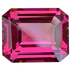 3.40 carats Hot Pink Garnet Stone Emerald Cut Natural Nigerian Gemstone