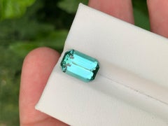 3.40 Carats Seafaom Tourmaline Emerald Cut Loose Gemstone