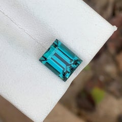 3.40 Natural Loose Indicolite Tourmaline Open Color Baguette Cut Ring Gem