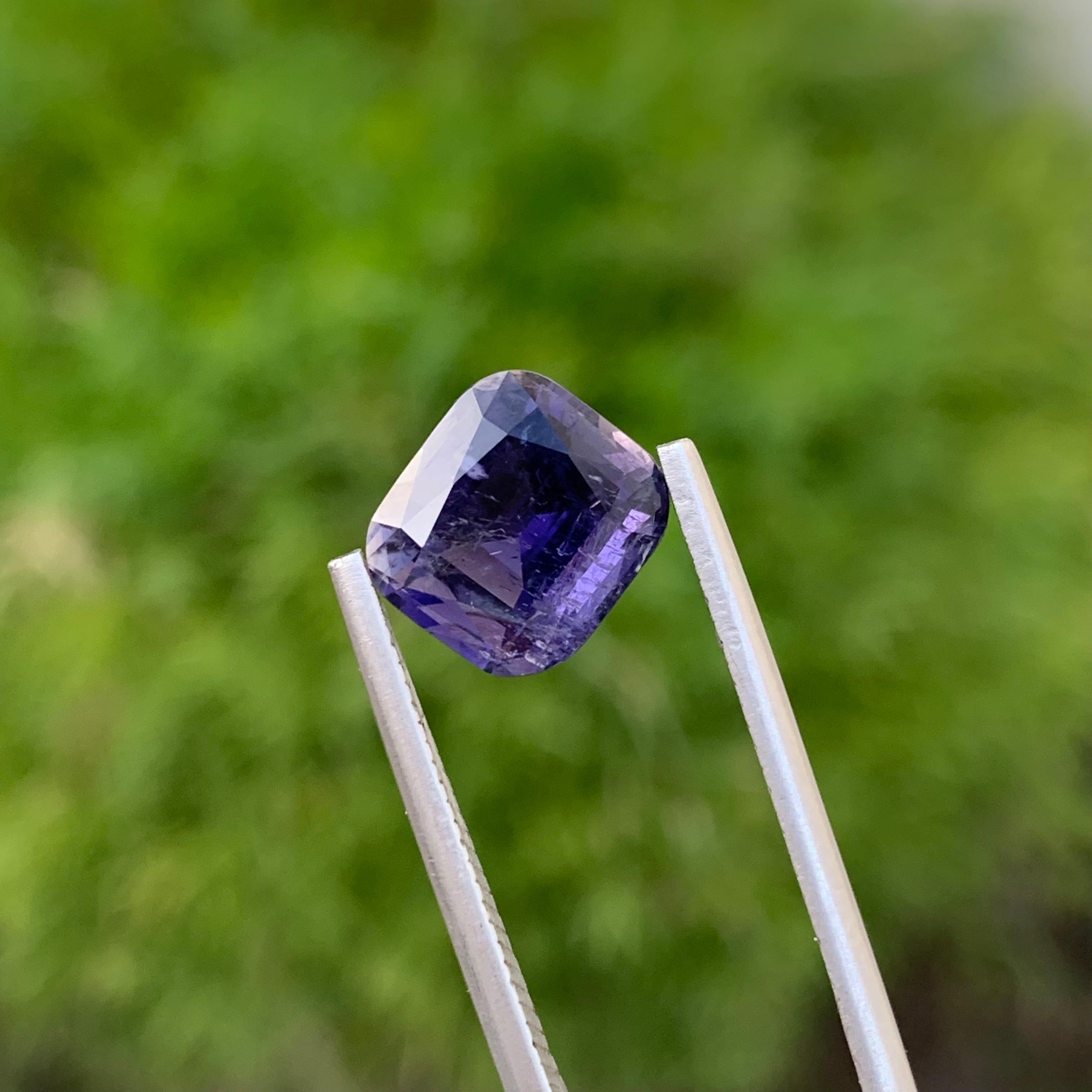da uomo o donna 3,40 Gemma naturale sciolta di iolite a forma di cuscino dalla miniera dell'India in vendita