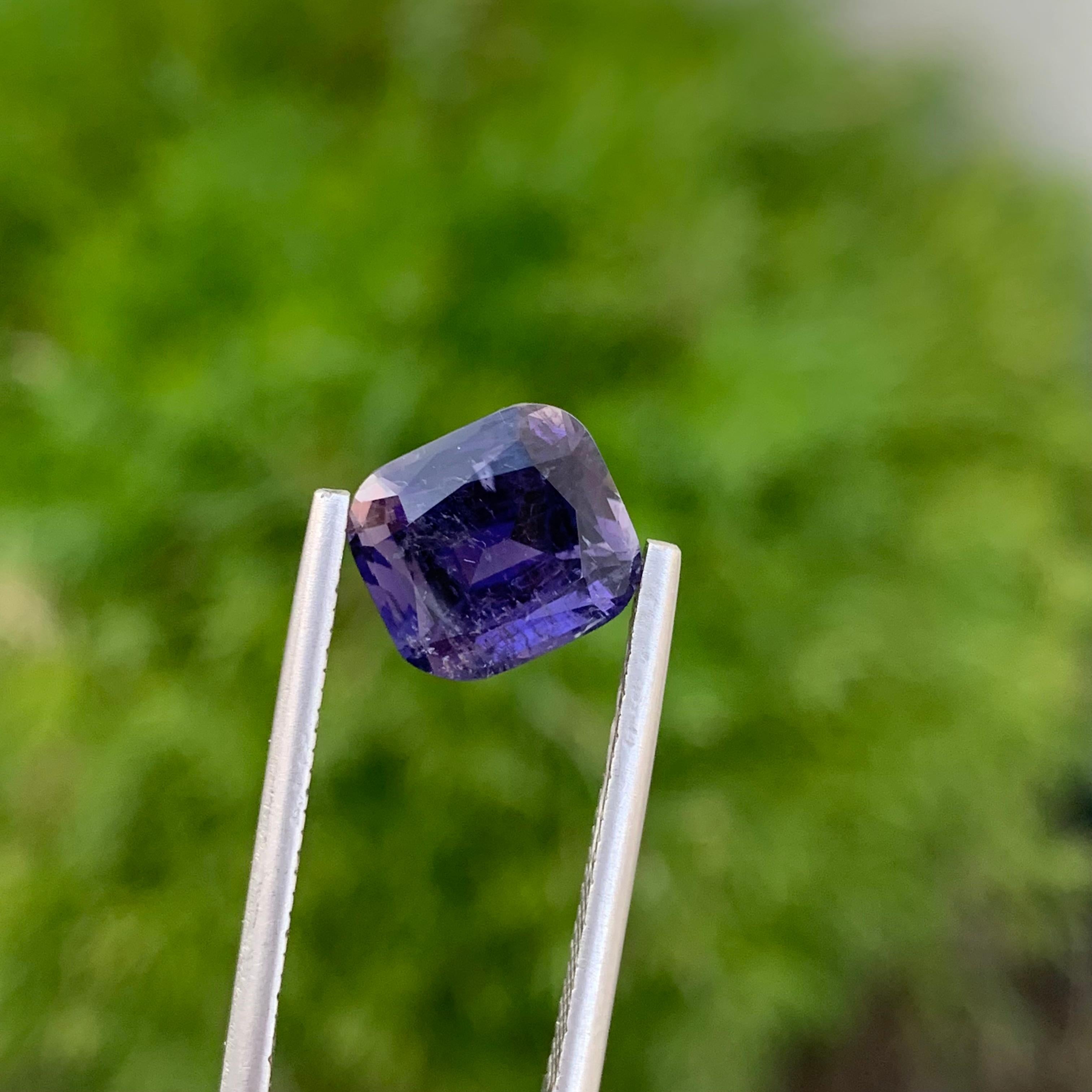 3.40 Natural Loose Iolite Cushion Shape Gem From India Mine  For Sale 1