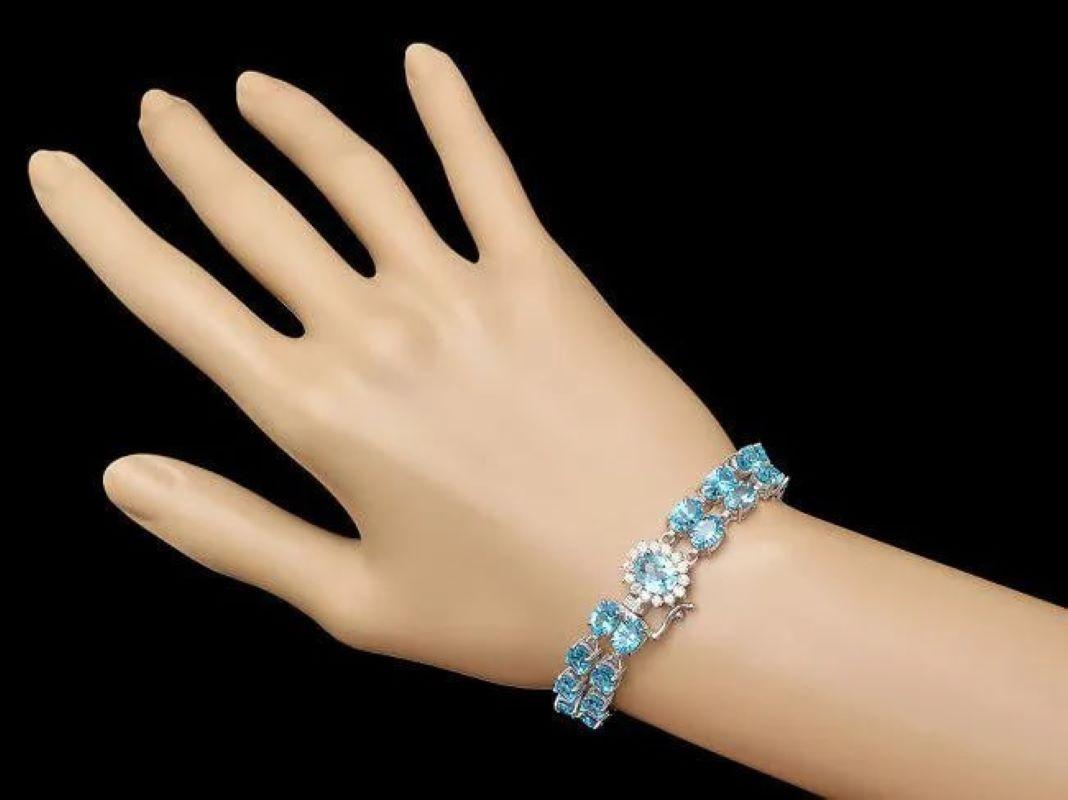 blue topaz white gold bracelet