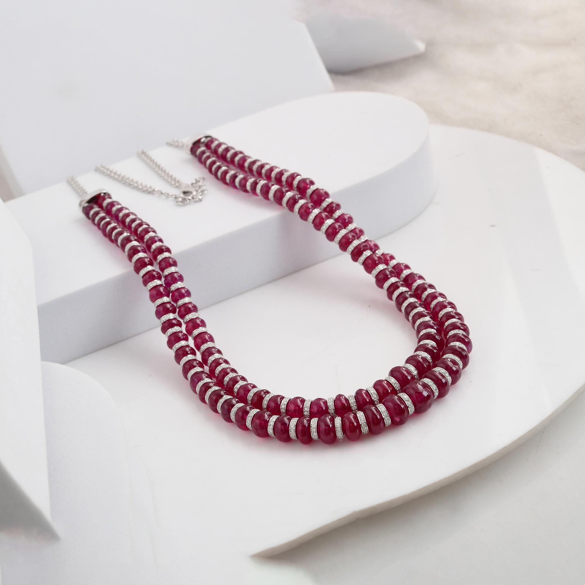 340,66 Karat Pink Edelstein 11,71 Karat SI/H Diamant Halskette 14 Karat Weißgold (Moderne) im Angebot