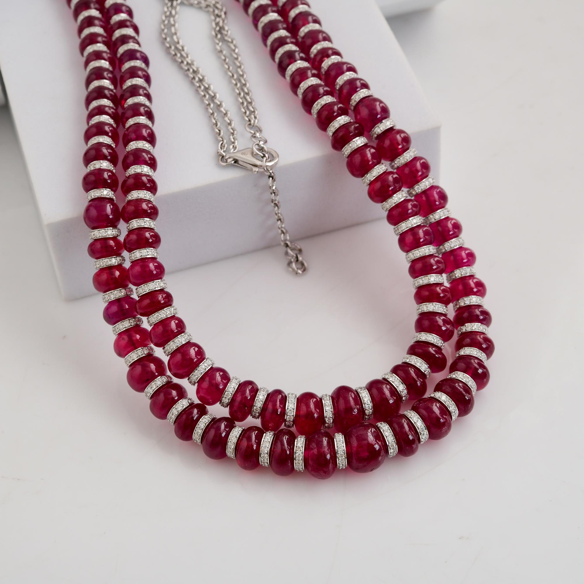 Modern 340.66 Carat Pink Gemstone 11.71 Carat SI/H Diamond Necklace 18 Karat White Gold For Sale