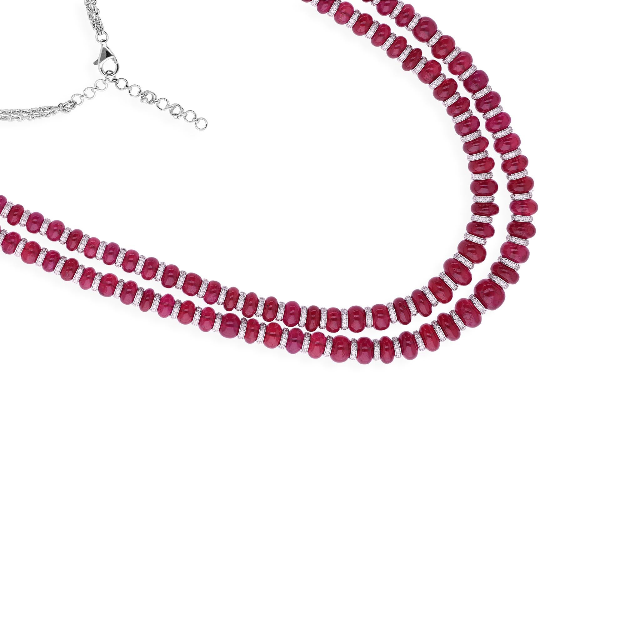 340.66 Carat Pink Gemstone 11.71 Carat SI/H Diamond Necklace 18 Karat White Gold For Sale 1