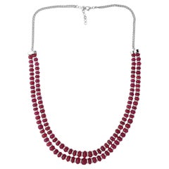 340.66 Carat Pink Gemstone 11.71 Carat SI/H Diamond Necklace 18 Karat White Gold