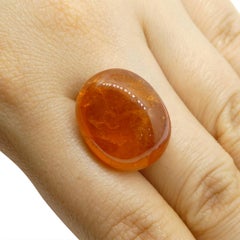34.06ct Oval Cabochon Orange Mandarin Spessartine Garnet from Nigeria