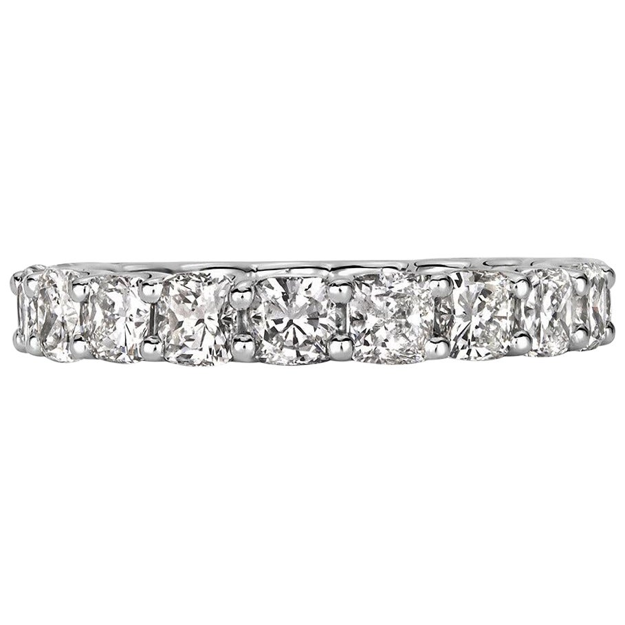 3.40ct Cushion Cut Diamond Eternity Band in Platinum For Sale
