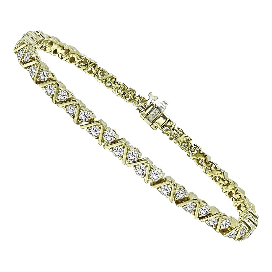 3.40ct Diamond 14k Yellow Gold Bracelet