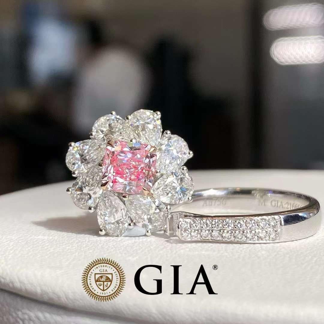 For Sale:  3.40ct Pink & White Diamond Ring – GIA Certified 3