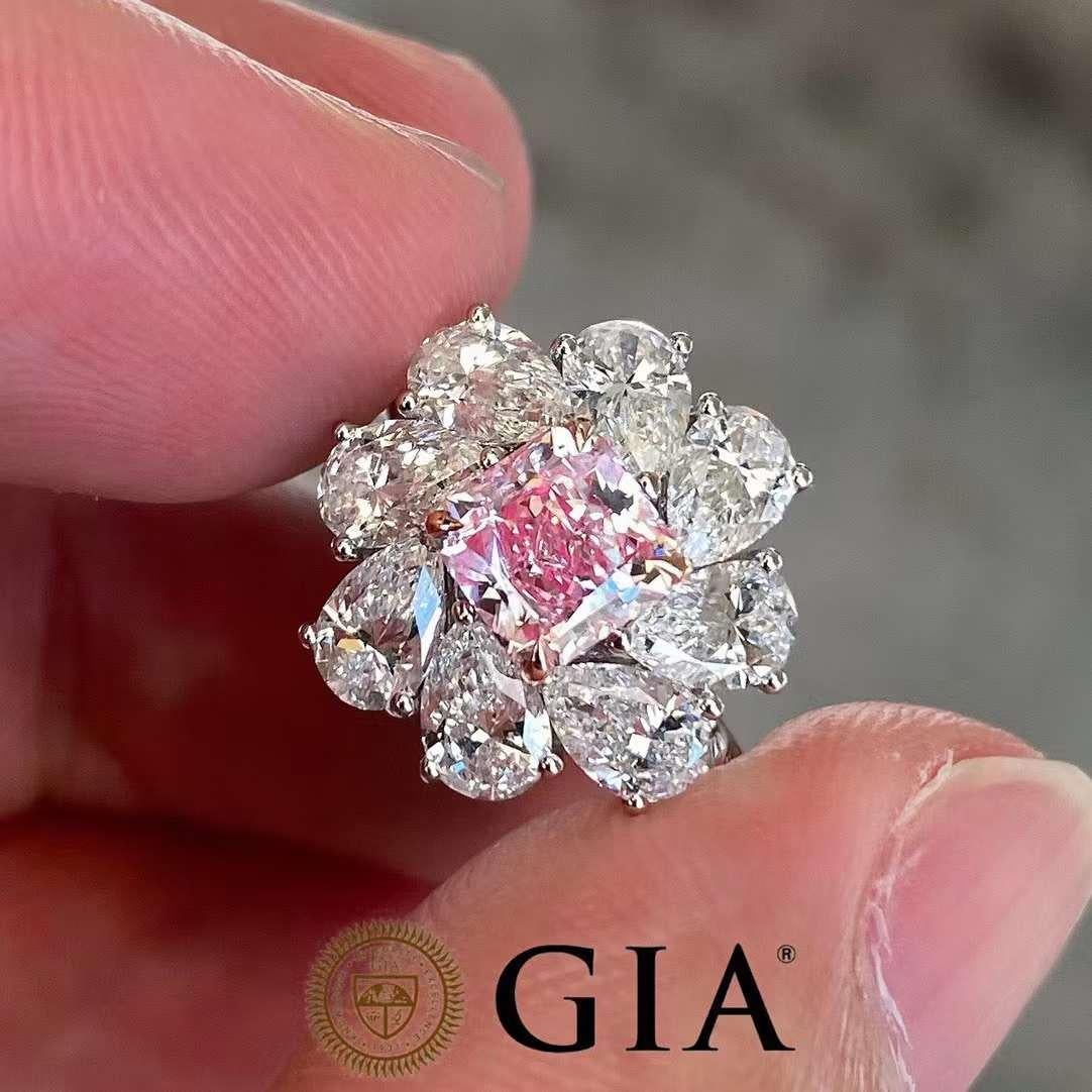 For Sale:  3.40ct Pink & White Diamond Ring – GIA Certified 4