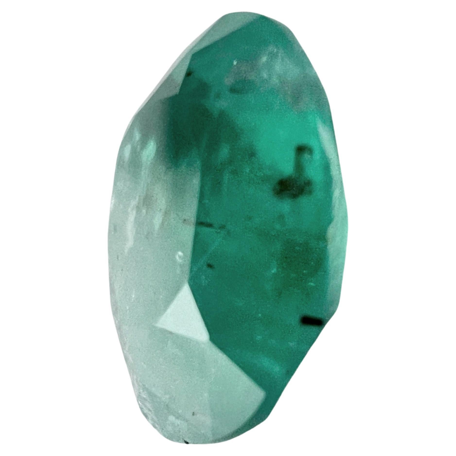 Artisan 3.40ct Round Non-oiled Emerald Gemstone For Sale