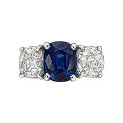 3.40ct Sapphire & Diamond Three-Stone Ring