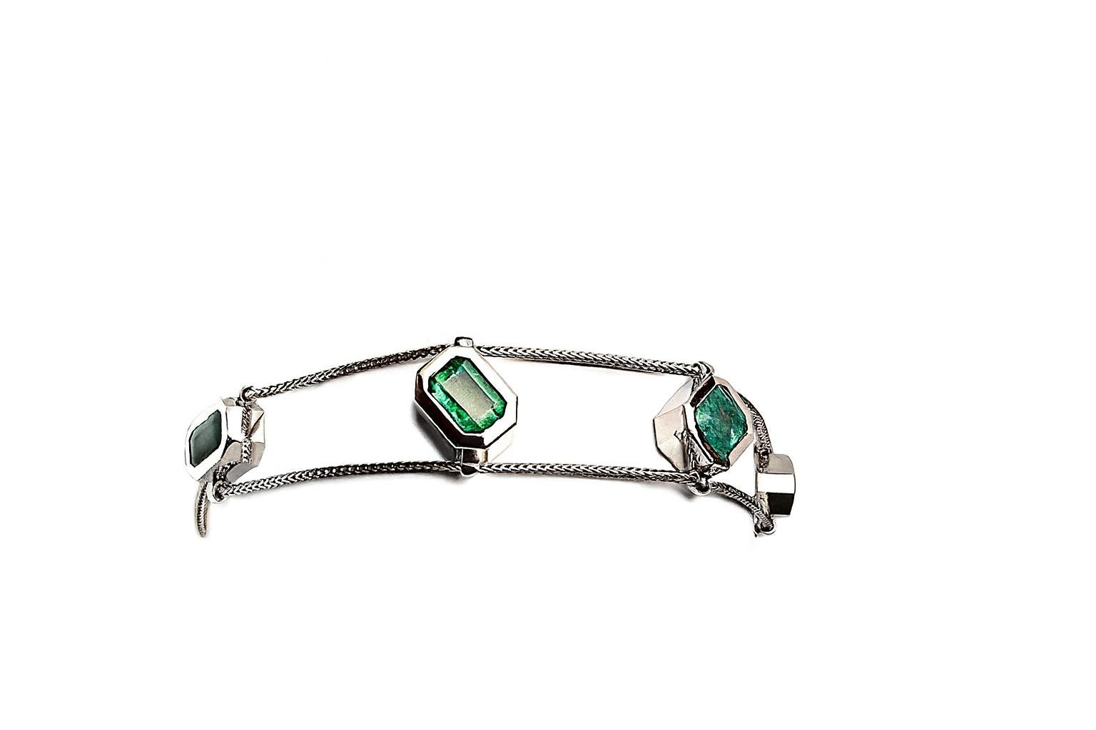 Alexander Leyser Bracciale con smeraldo e oro bianco da 3,41 carati In condizioni Nuovo in vendita a Kirschweiler, DE