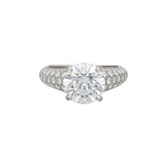 3.41 Carat Round Brilliant Diamond Ring Brilliant White 18K Gold Royalty