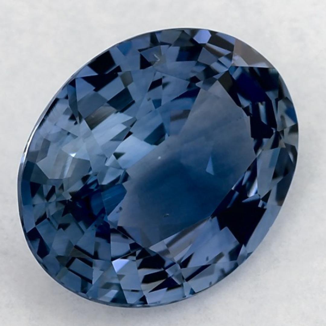 Taglio ovale 3.41 carati di zaffiro blu ovale sfuso in vendita