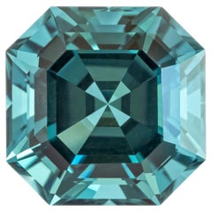 3.41 Ct Namibian Lagoon Blue-Green Tourmaline Octagonal Emerald Cut Loupe Clean
