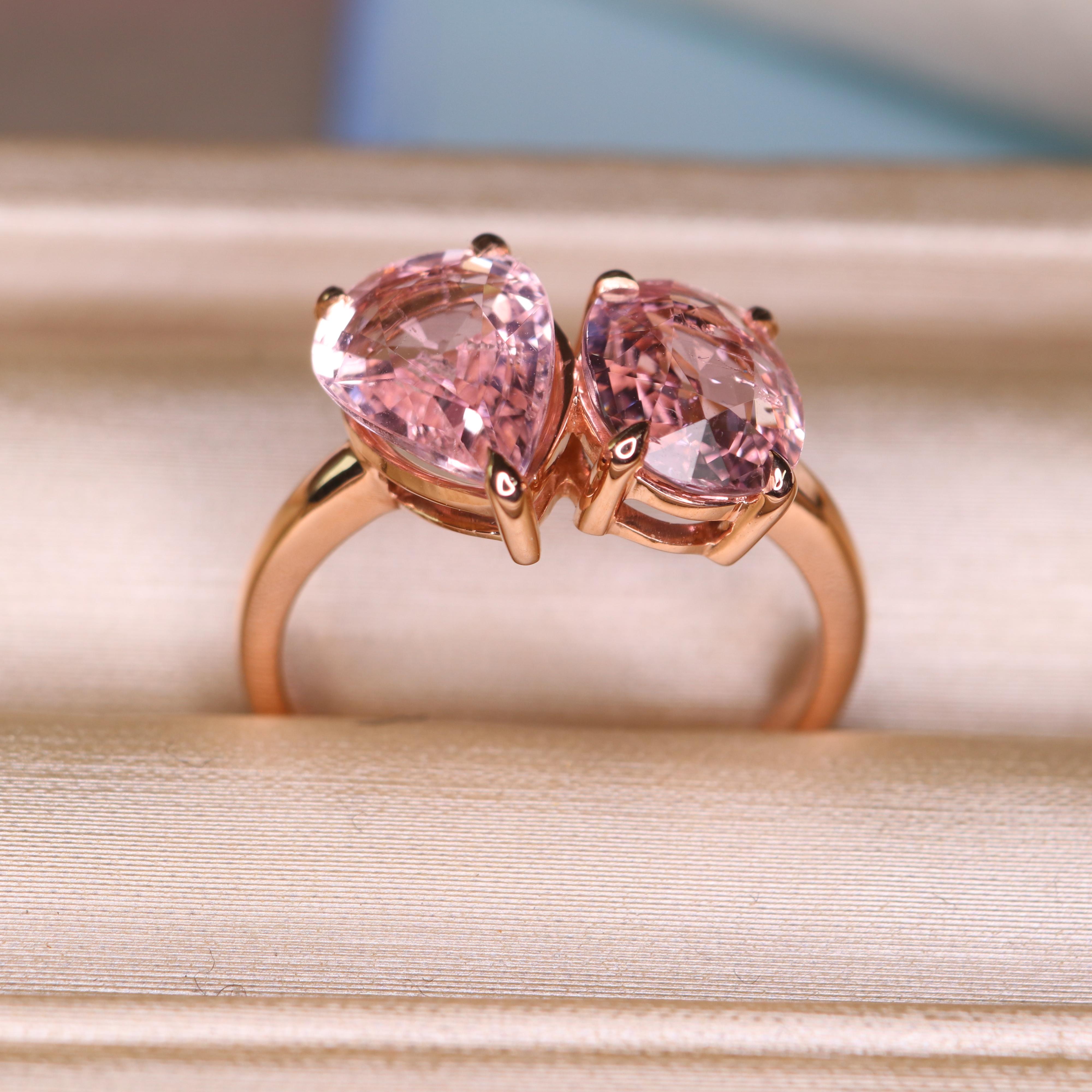 Ring mit 3,41 Karat rosa Turmalin Toi Et Moi im Zustand „Neu“ im Angebot in Bangkok, TH