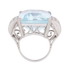 34.15ct Aquamarine and Diamond Ring, c.1940s