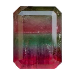 34.15 Ct Huge Multicolor Parti Tourmaline Emerald Cut Loose Gemstone for Pendant