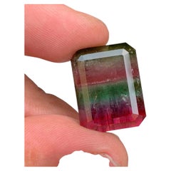 34.15 Ct Huge Multicolor Parti Tourmaline Emerald Cut Loose Gemstone for Pendant