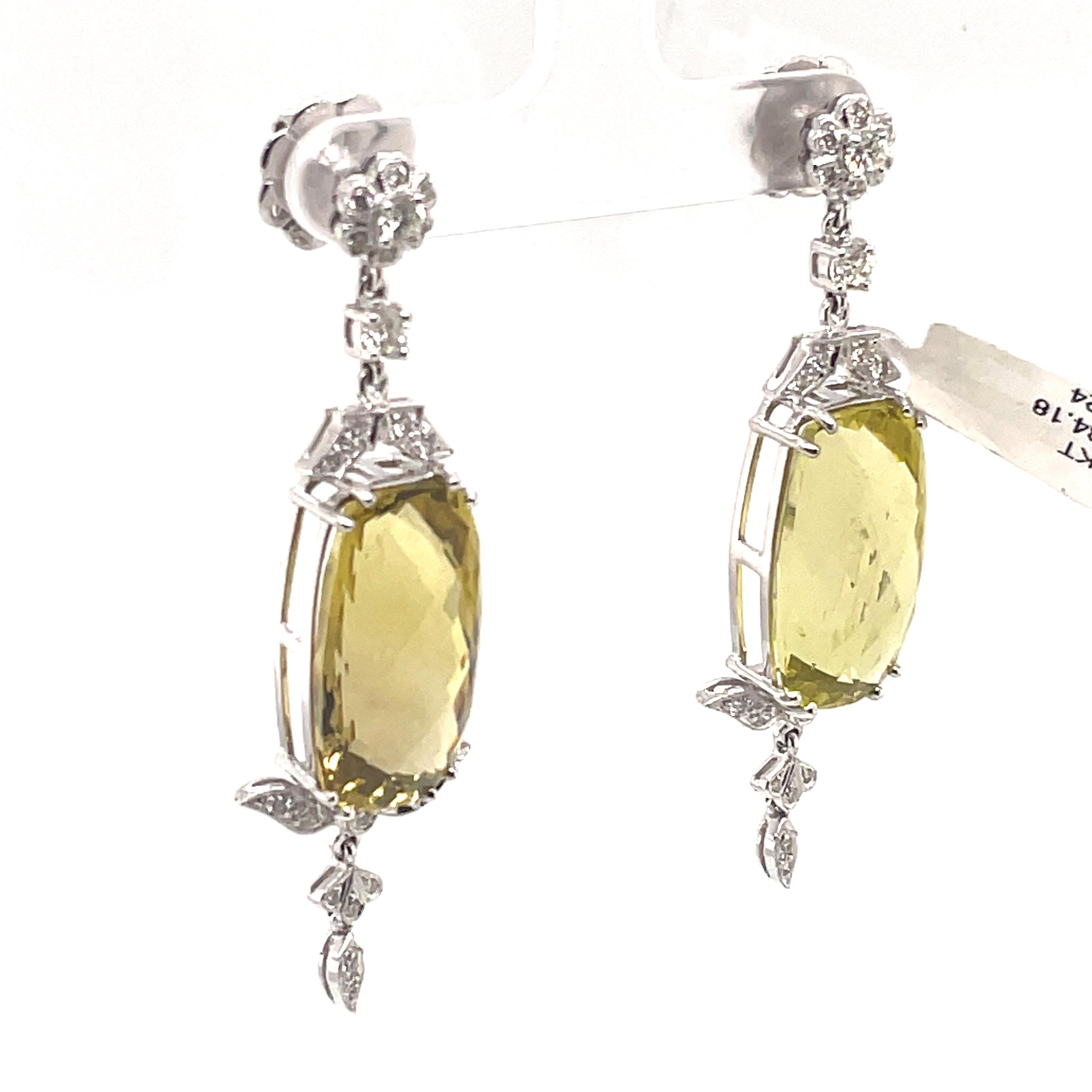 yellow quartz earrings