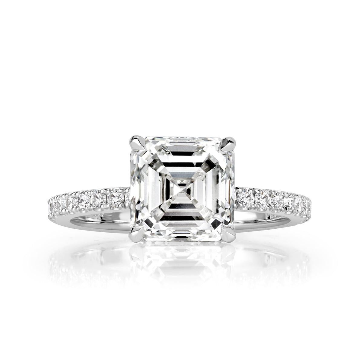 3.41ct Asscher Cut Diamond Engagement Ring For Sale