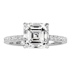 3.41ct Asscher Cut Diamond Engagement Ring