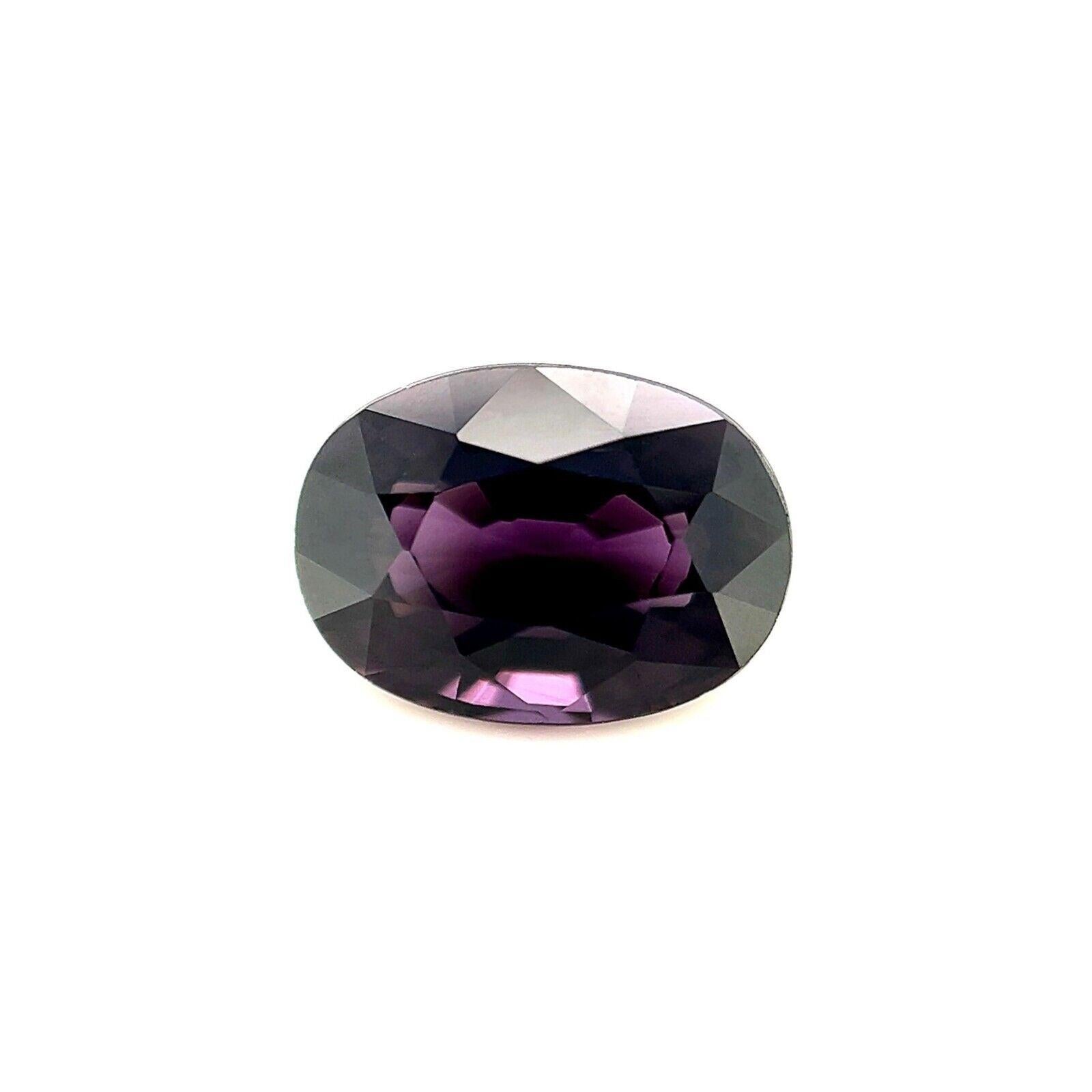 3.41ct Fine Deep Purple Spinel Natural Oval Cut 10.2x7.4mm Loose Rare Gem VS

Natural Deep Purple Spinel Gemstone.
Beautiful 3.41Carat spinel with a deep purple colour. This spinel also has excellent clarity, VS. A very clean stone with an excellent