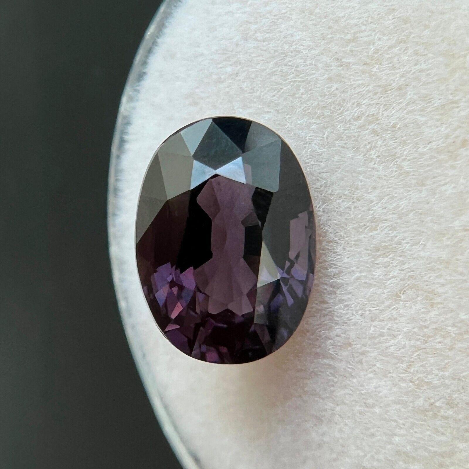 3.41ct Fine Deep Purple Spinel Natural Oval Cut Loose Rare Gem VS In New Condition For Sale In Birmingham, GB