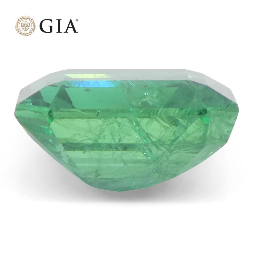 3,41 Karat Achteckiger/Emaragdschliff Grüner Smaragd GIA zertifiziert Zambia (F2) im Angebot 5