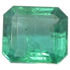 3.41ct Octagonal/Emerald Cut Green Emerald GIA Certified Zambia (F2)