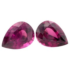 3.41ct Pair Pear Purple Umbalite Rhodolite Garnet from Umba River Valley, Tanzan