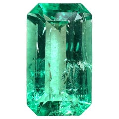 3,42 Carati 13x7,6 Smeraldo colombiano verde allungato e luminoso - Taglio smeraldo maggio