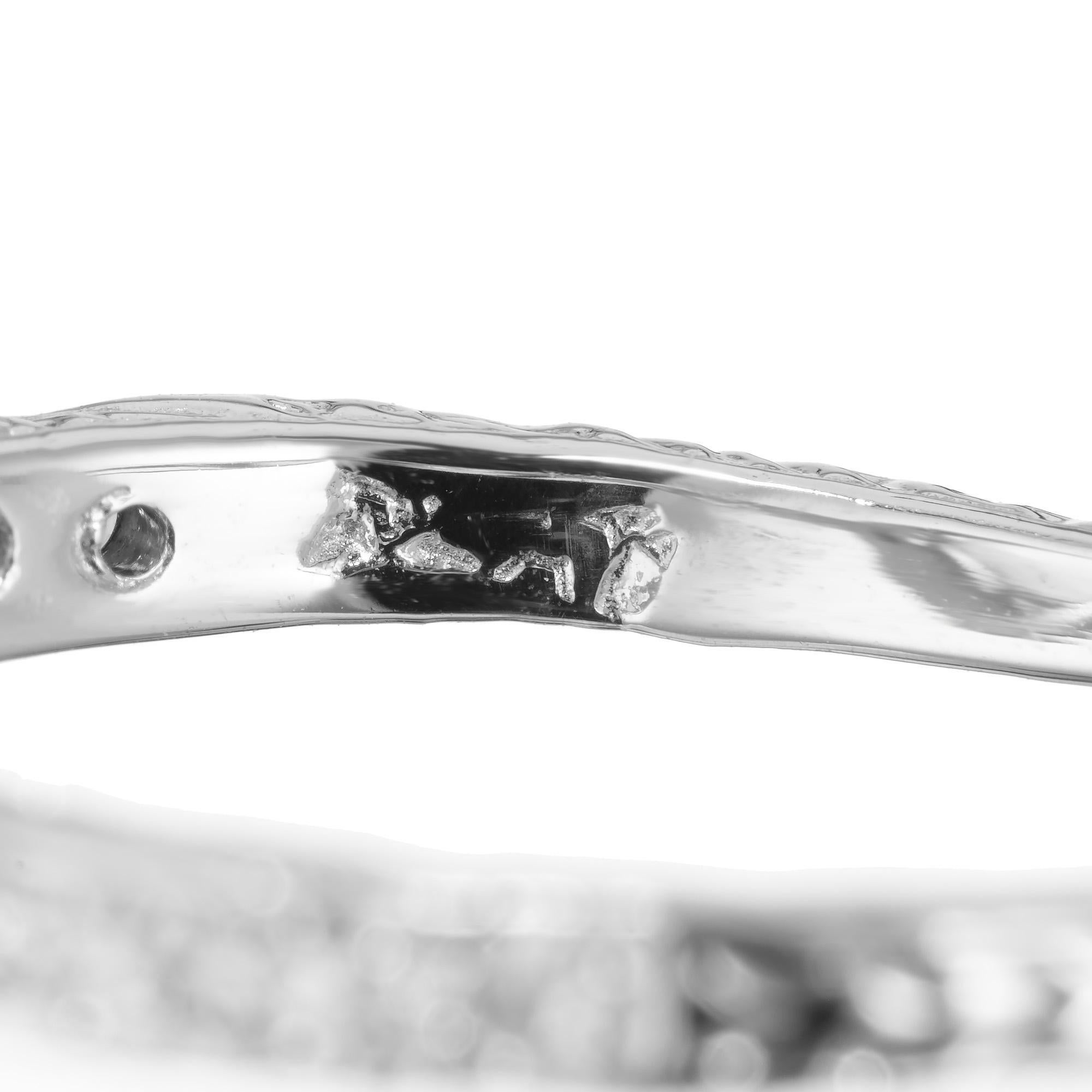 Verlobungsring, 3,42 Karat Aquamarin Diamant Platin Art Deco Krone im Zustand „Gut“ im Angebot in Stamford, CT