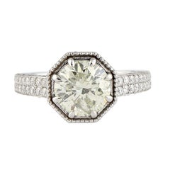 3.42 Carat Diamond 18 Karat Gold Engagement Ring