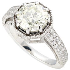 3.42 Carat Diamond 18 Karat Gold Engagement Ring