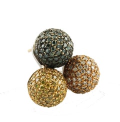 Fancy Diamond, 18 kt  Rose Gold Spheres Earrings