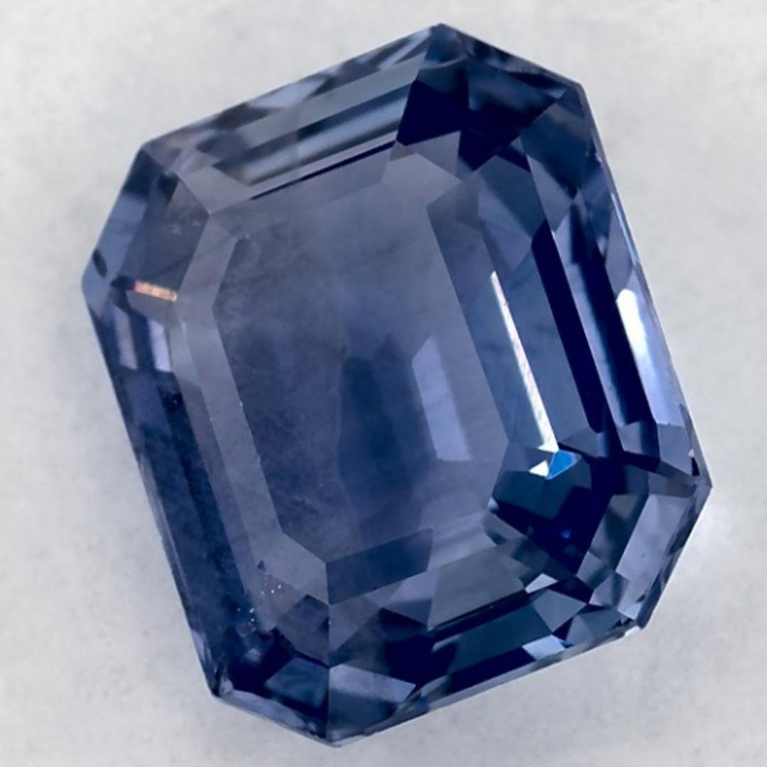 3.42 Ct Blue Sapphire Octagon Cut Loose Gemstone In New Condition For Sale In Fort Lee, NJ