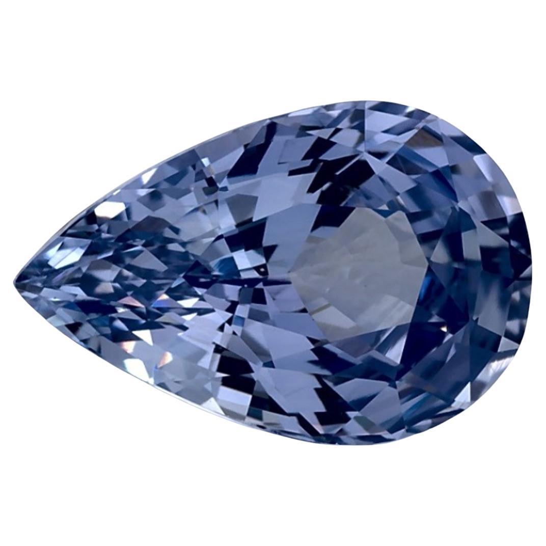 3.42 Ct Blue Sapphire Pear Loose Gemstone