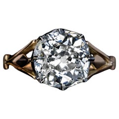 3.42 Ct Old Cushion Cut Diamond Antique Engagement Ring