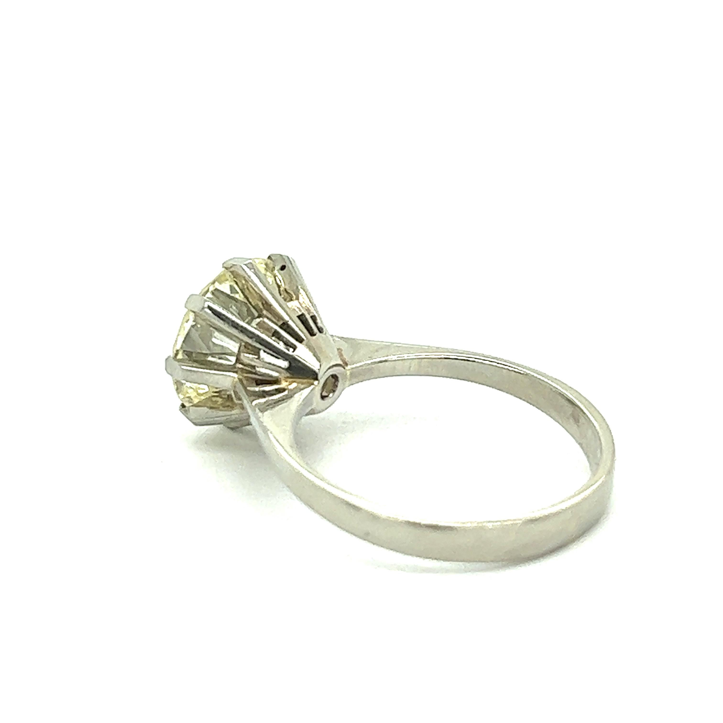 3.42 cts Diamond Solitaire Engagement Ring For Sale 1